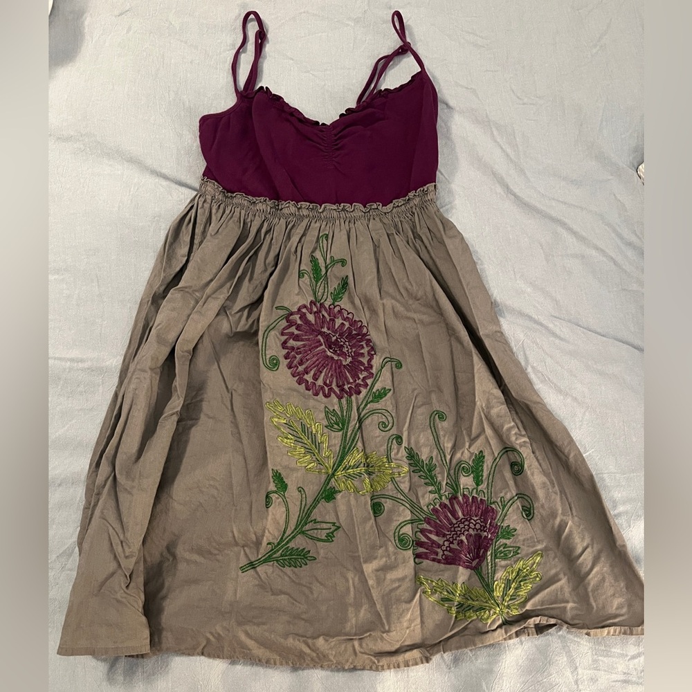 Floral-Embroidered Dress